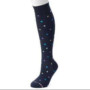 Dr. Motion Compression Knee Highs Polka Dot MEDIUM